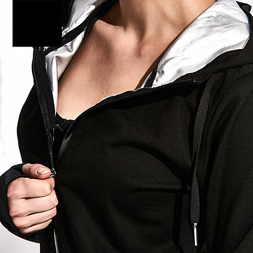

TRYSIL Women's Long Sleeve Sauna Jacket Patchwork Outerwear Coat Top Athletic Winter Spandex Moisture Wicking Quick Dry Breathable Fitness Gym Workout Running Jogging Training Sportswear Solid Colored