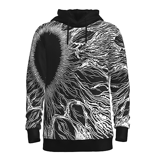 

Men's Pullover Hoodie Sweatshirt Graphic 3D Hooded Daily 3D Print Basic Hoodies Sweatshirts Long Sleeve Dark Gray