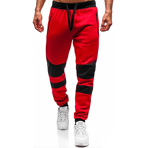 

Men's Sweatpants Pants Solid Colored Short Red Dark Gray