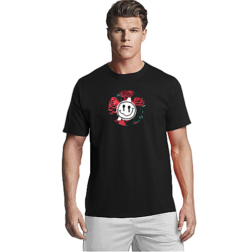 

Men's Unisex T shirt Other Prints Graphic Plus Size Short Sleeve Daily Tops Cotton Basic Black
