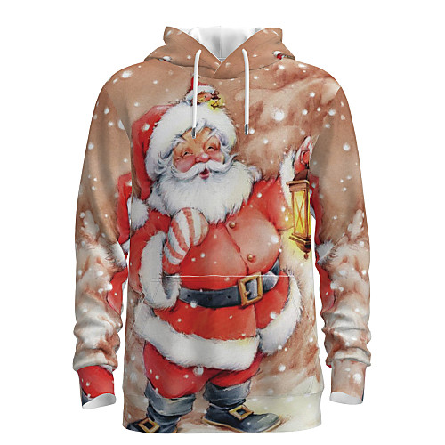 

Men's Pullover Hoodie Sweatshirt Graphic 3D Ugly Christmas Hooded Daily 3D Print Basic Christmas Hoodies Sweatshirts Long Sleeve Khaki