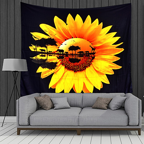 

Wall Tapestry Art Decor Blanket Curtain Picnic Tablecloth Hanging Home Bedroom Living Room Dorm Decoration Polyester Sunflower Animal Water Reflection