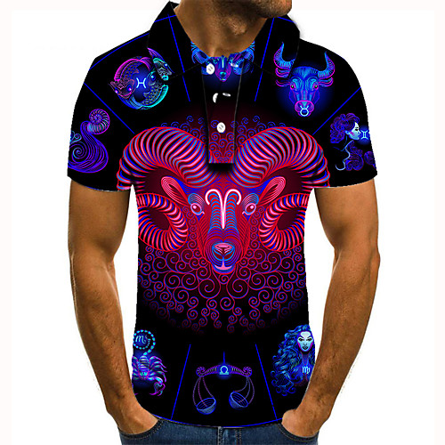 

Men's Golf Shirt Tennis Shirt 3D Print Graphic Optical Illusion Print Short Sleeve Daily Tops Basic Purple