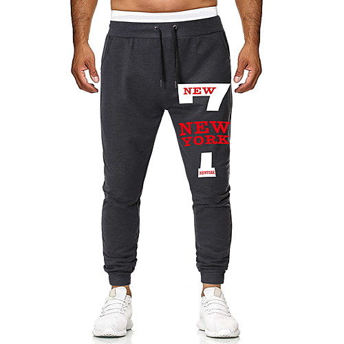 

Men's Sweatpants Jogger Pants Drawstring Elastic Waist Cotton Letter Printed Sport Athleisure Pants / Trousers Bottoms Breathable Soft Comfortable Running Everyday Use Exercising General Use