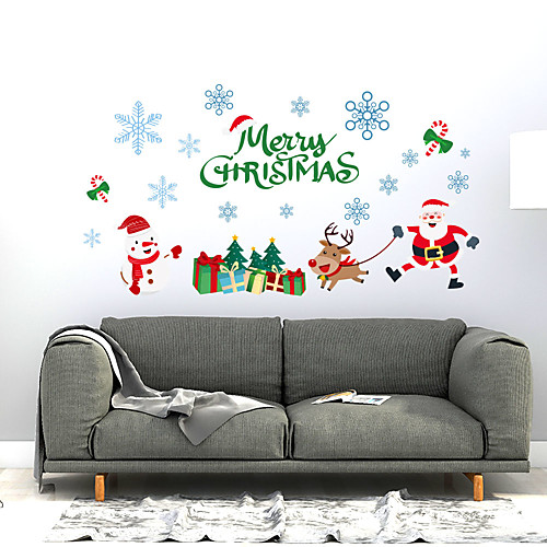 

WallDecals Decor Vinyl DIY Christmas Elk Wall Stickers Removable Waterproof Wallpaper Decals Art Easy Peel & Stick 30902CM