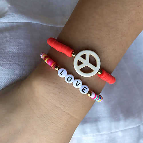 

2pcs Women's Friendship Bracelet Wrap Bracelet Hologram Bracelet Fancy Fashion Wedding Birthday Stylish Unique Design Ethnic Colorful Boho Silicone Bracelet Jewelry Rainbow For Sport Gift Date