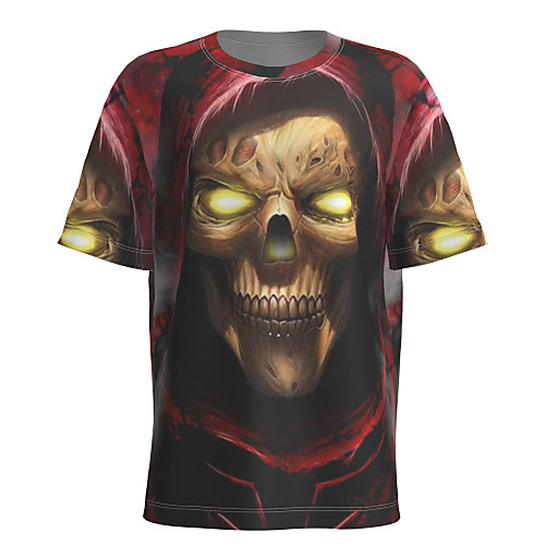 

Men's T shirt 3D Print Graphic Skull Short Sleeve Sports Tops Exaggerated Red