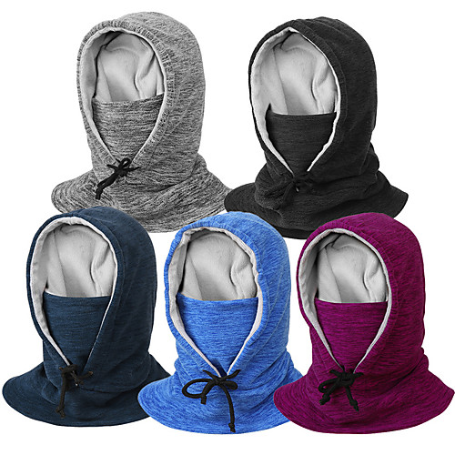 

Women's Men's Hunting Fleece Ski Hat Hooded Neck Warmer Mask 1 PCS Winter Outdoor Thermal Warm Windproof Fleece Lining Soft Neck Gaiter Neck Tube Hat Solid Color Fleece Cotton Black Purple Grey for