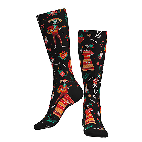 

Compression Socks Long Socks Over the Calf Socks Athletic Sports Socks Cycling Socks Women's Men's Bike / Cycling Breathable Soft Comfortable 1 Pair Skull Cotton Black S M L / Stretchy