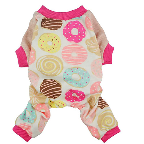 

Dog Cat Jumpsuit Pajamas Donuts Cute Sweet Casual / Daily Dog Clothes Puppy Clothes Dog Outfits Breathable Pink Costume for Girl and Boy Dog Cotton XS S M L XL XXL