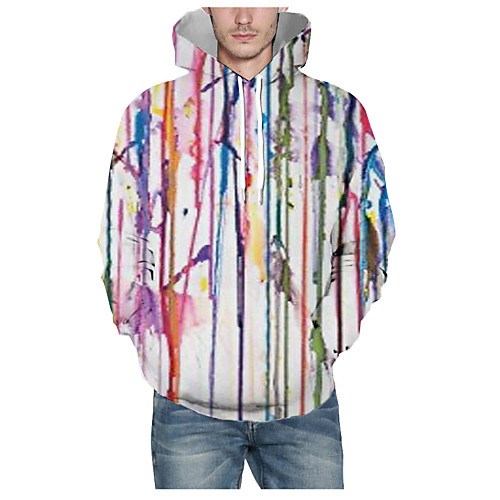 

Men's Pullover Hoodie Sweatshirt Graphic 3D Hooded Daily 3D Print Basic Hoodies Sweatshirts Long Sleeve White