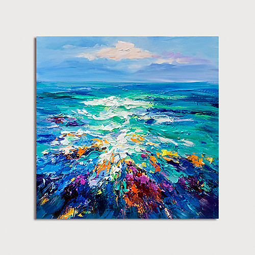 

Oil Painting Hand Painted Square Abstract Modern Stretched Canvas
