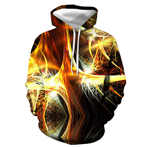

Men's Pullover Hoodie Sweatshirt Graphic Hooded Daily Going out 3D Print Basic Casual Hoodies Sweatshirts Long Sleeve Gold