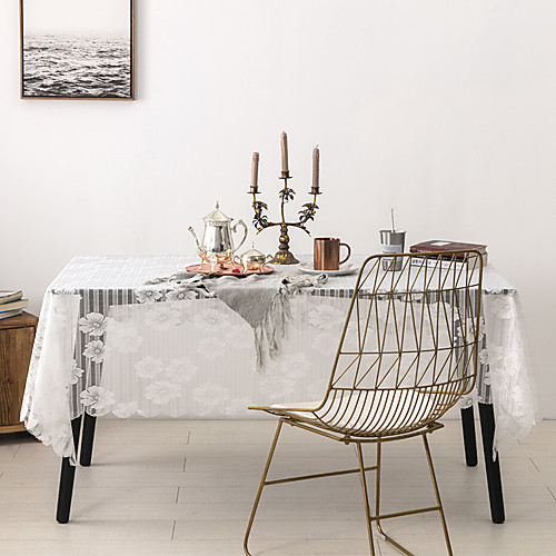 

Table Cloth Lace Dust-proof Lace Solid Colored Table Cover Table Decorations For Desk Rectangular 150220 Cm Pure White 1 Pc