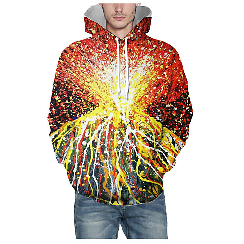 

Men's Pullover Hoodie Sweatshirt Graphic 3D Hooded Daily 3D Print Basic Hoodies Sweatshirts Long Sleeve Rainbow