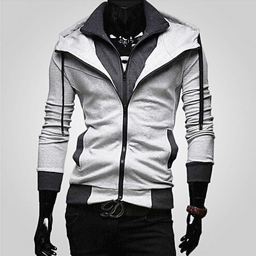 

Men's Plus Size Hoodie Zip Up Hoodie Solid Colored Hooded Daily Sports Going out Basic Hoodies Sweatshirts Long Sleeve Wine Light gray Black / Fall / Spring / Work