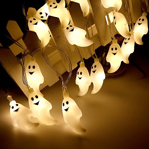 

Halloween Lights Décor LED String Light 3M 20LEDs Cute Ghost Halloween Skull Decorative Lights Halloween Supplies Toys Garland Outdoor Indoor Decoration Light