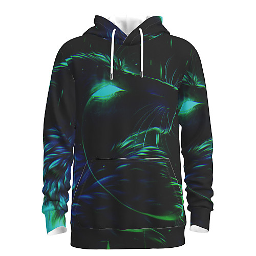

Men's Pullover Hoodie Sweatshirt Graphic Animal Hooded Daily 3D Print Basic Hoodies Sweatshirts Long Sleeve Black