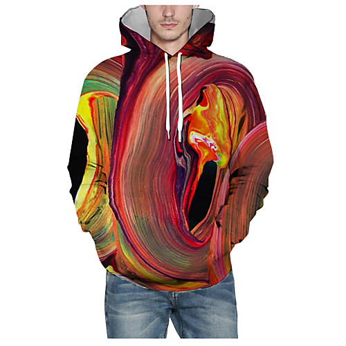 

Men's Pullover Hoodie Sweatshirt Graphic 3D Hooded Daily 3D Print Basic Hoodies Sweatshirts Long Sleeve Rainbow