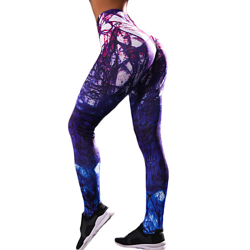 

Women's High Waist Yoga Pants Tights Leggings Tummy Control Butt Lift 4 Way Stretch Purple Spandex Fitness Gym Workout Running Winter Summer Sports Activewear High Elasticity Skinny / Quick Dry