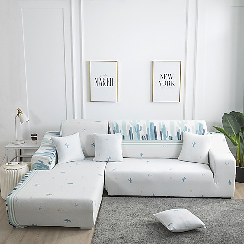 

Stretch Slipcover Sofa Cover Cactus Printed Couch Cover for 1~4 Cushion Couch with One Free Pillow Case Armchair/Loveseat/Three Seater/Four Seater/L shaped sofa