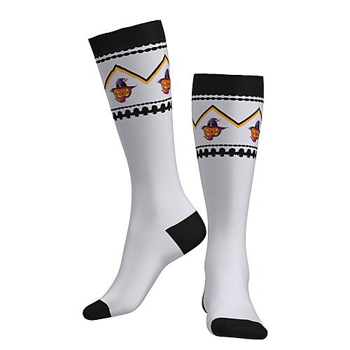 

Compression Socks Long Socks Over the Calf Socks Athletic Sports Socks Cycling Socks Women's Men's Bike / Cycling Breathable Soft Comfortable 1 Pair Patchwork Graphic Cotton White S M / Stretchy