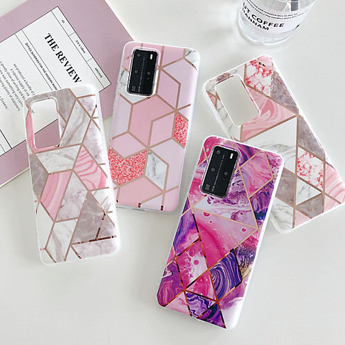 

Marble Case for Samsung S20 S20Ultra S10 S10 PLUS S10 LITE S20 FE A30 A30S A50 A50S A70 A70S Colorful Geometric Mosaic Marble Fashion Pattern TPU Material IMD Process all-inclusive Mobile Phone Case
