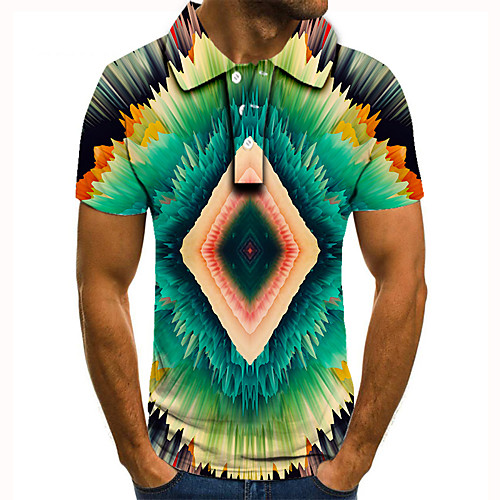 

Men's Golf Shirt 3D Print Graphic Print Short Sleeve Daily Tops Basic Green