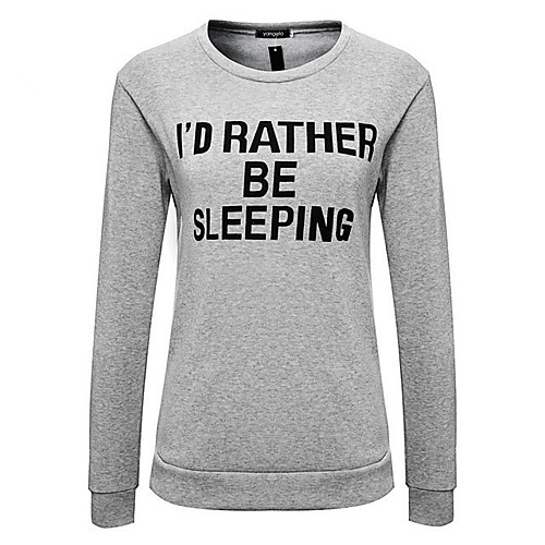 

Women's Pullover Sweatshirt Graphic Text Letter Daily Other Prints Basic Hoodies Sweatshirts Loose Gray