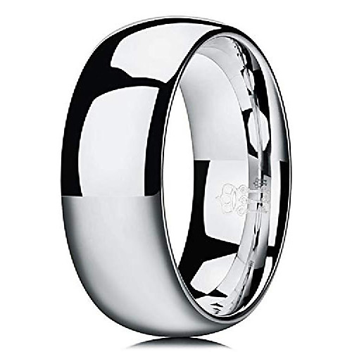

mens tungsten carbide unisex wedding bands rings in silver for men 8mm comfort fit vintage size 14