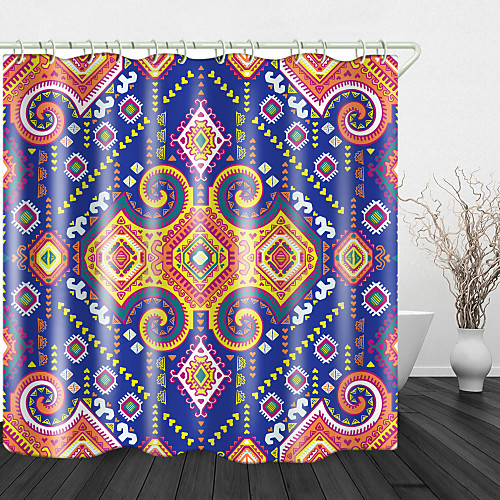 

Square Heart Print Waterproof Fabric Shower Curtain for Bathroom Home Decor Covered Bathtub Curtains Liner Includes with Hooks