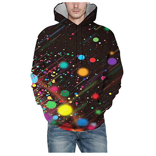 

Men's Pullover Hoodie Sweatshirt Graphic 3D Hooded Daily 3D Print Basic Hoodies Sweatshirts Long Sleeve Black
