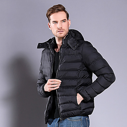 

Men's Padded Regular Coat Loose Jacket Solid Colored Yellow Army Green