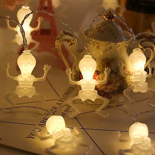 

Halloween String Lights 1.5M 10LEDs Skull Halloween String Lights Battery Operated Ghost Festival Horror Light String Halloween Decoration Props Outdoor Decoration
