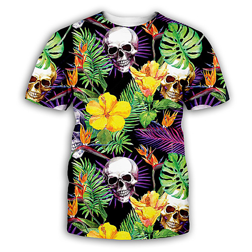 

Men's T shirt 3D Print Graphic Print Short Sleeve Party Tops Exaggerated Rainbow