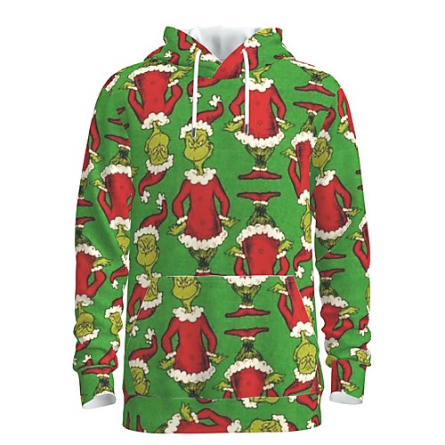 

Men's Pullover Hoodie Sweatshirt Graphic 3D Hooded Daily 3D Print Basic Christmas Hoodies Sweatshirts Long Sleeve Green