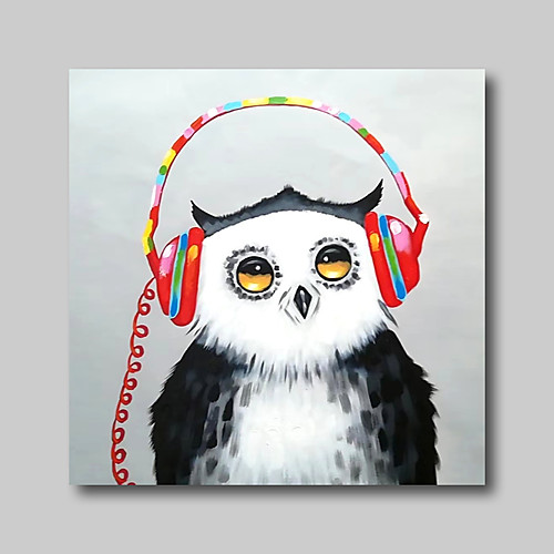 

Nursery Oil Painting Hand Painted Square Animals Pop Art Comtemporary Modern Stretched Canvas
