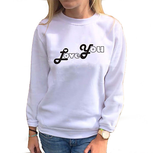 

Women's Blouse Shirt Graphic Prints Long Sleeve Round Neck Elegant Tops White