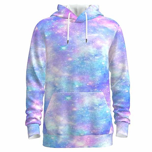 

Men's Pullover Hoodie Sweatshirt Graphic Tie Dye 3D Hooded Daily 3D Print Basic Hoodies Sweatshirts Long Sleeve Blue