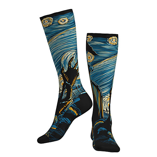 

Compression Socks Long Socks Over the Calf Socks Athletic Sports Socks Cycling Socks Women's Men's Bike / Cycling Breathable Soft Comfortable 1 Pair Graphic Gradient Cotton Blue S M / Stretchy