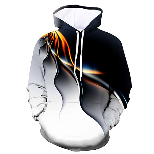 

Men's Pullover Hoodie Sweatshirt Graphic Abstract Hooded Going out Club 3D Print Party Halloween Hoodies Sweatshirts Long Sleeve White