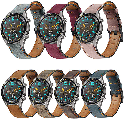 

22mm Leather Watch Band for Huawei Watch GT 2e / GT2 46mm / GT Active / Watch 2 Pro / Honor Magic / Magic Watch 2 46mm Replaceable Bracelet Wrist Strap Wristband