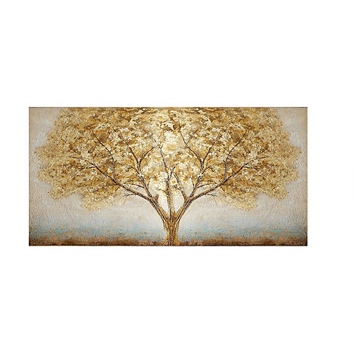 

Oil Painting Hand Painted Horizontal Panoramic Abstract Floral / Botanical Modern Rolled Canvas (No Frame)