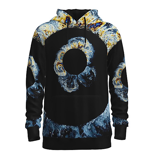 

Men's Pullover Hoodie Sweatshirt Graphic 3D Hooded Daily 3D Print Basic Hoodies Sweatshirts Long Sleeve Black