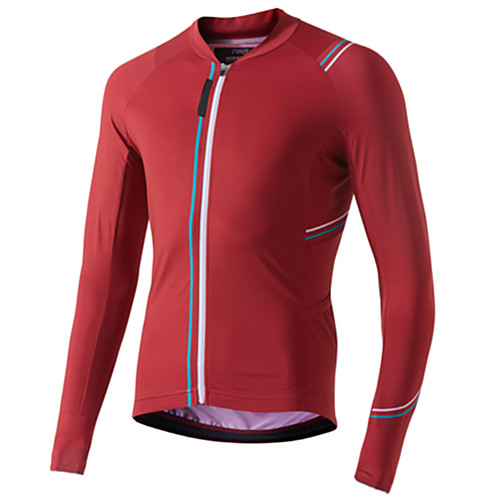 

21Grams Men's Long Sleeve Cycling Jersey Winter Polyester Red Dark Navy Novelty Bike Jersey Top Mountain Bike MTB Road Bike Cycling UV Resistant Quick Dry Breathable Sports Clothing Apparel