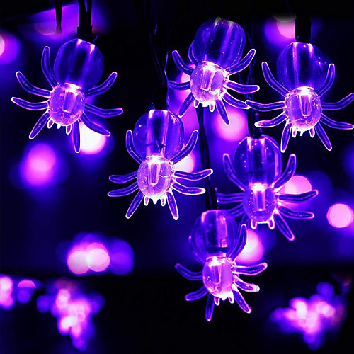 

Halloween Lights Spider String Lights 10 LED Purple Spiders 1.5m 4.9ft LED Toys Halloween Ghost Festival Horror Decoration Supplies for Party Costumes