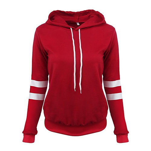 

Women's Pullover Hoodie Sweatshirt Geometric Daily Other Prints Basic Hoodies Sweatshirts Loose Wine White Black