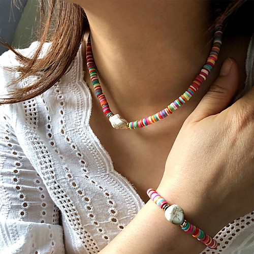 

Women's Jewelry Set Fancy Rainbow Precious Joy Luxury Unique Design Ethnic Fashion Boho Silicone Earrings Jewelry Blue / Rainbow For Street Gift Sports Beach Festival 2pcs