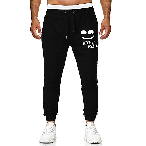 

Men's Sweatpants Jogger Pants Drawstring Cotton Letter Printed Sport Athleisure Pants / Trousers Bottoms Breathable Soft Comfortable Running Everyday Use Exercising General Use
