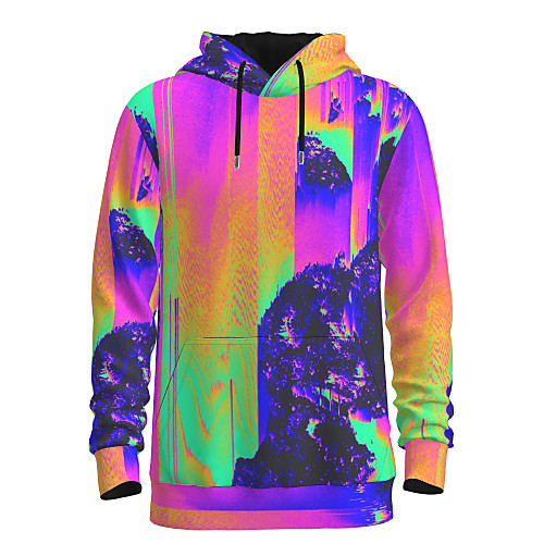 

Men's Pullover Hoodie Sweatshirt Graphic 3D Hooded Daily 3D Print Basic Hoodies Sweatshirts Long Sleeve Rainbow